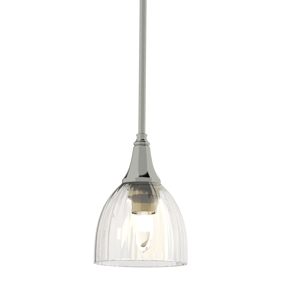 Trumpet Mini Pendant - Sterling - Water Glass by Hubbardton Forge
