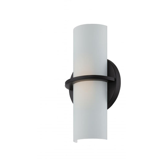 Tucker - LED Wall Sconce with Etched Opal Glass - Aged Bronze Finish - Satco 62-186