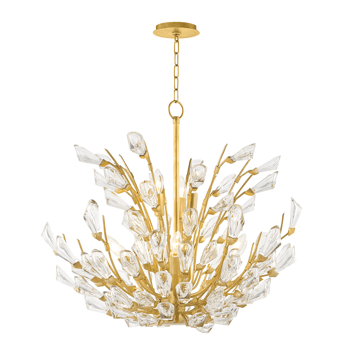 Tulip Chandelier - 9-Light - Gold Leaf by Hudson Valley Lighting