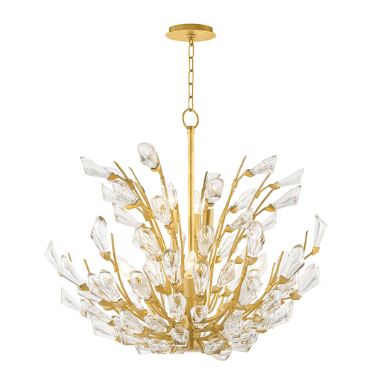 Tulip Chandelier - 9-Light - Gold Leaf by Hudson Valley Lighting