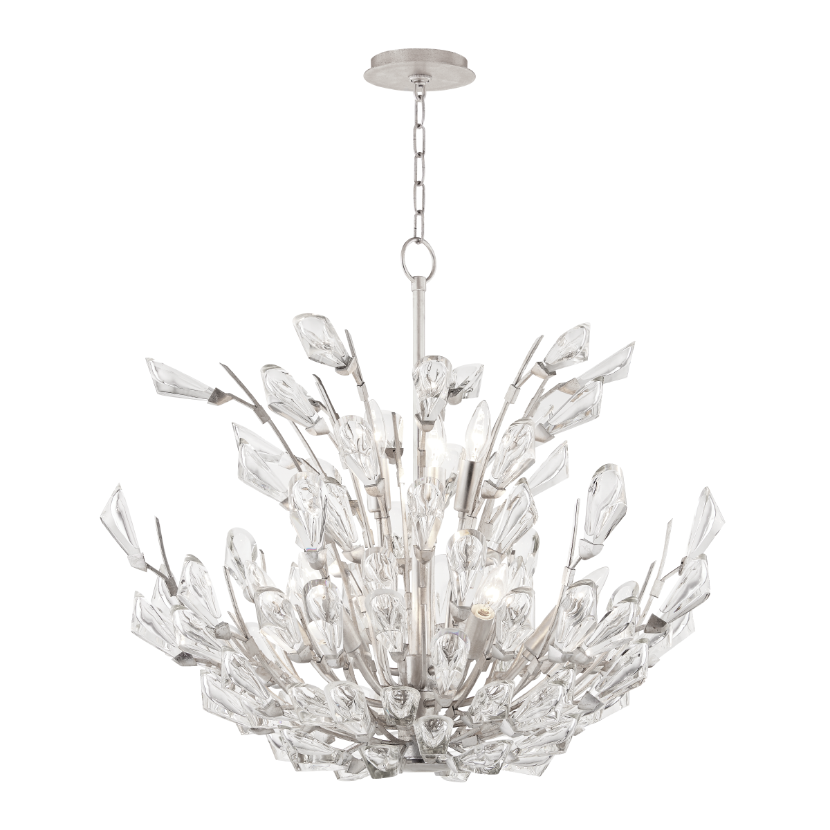Tulip Chandelier - 9-Light - Silver Leaf by Hudson Valley Lighting