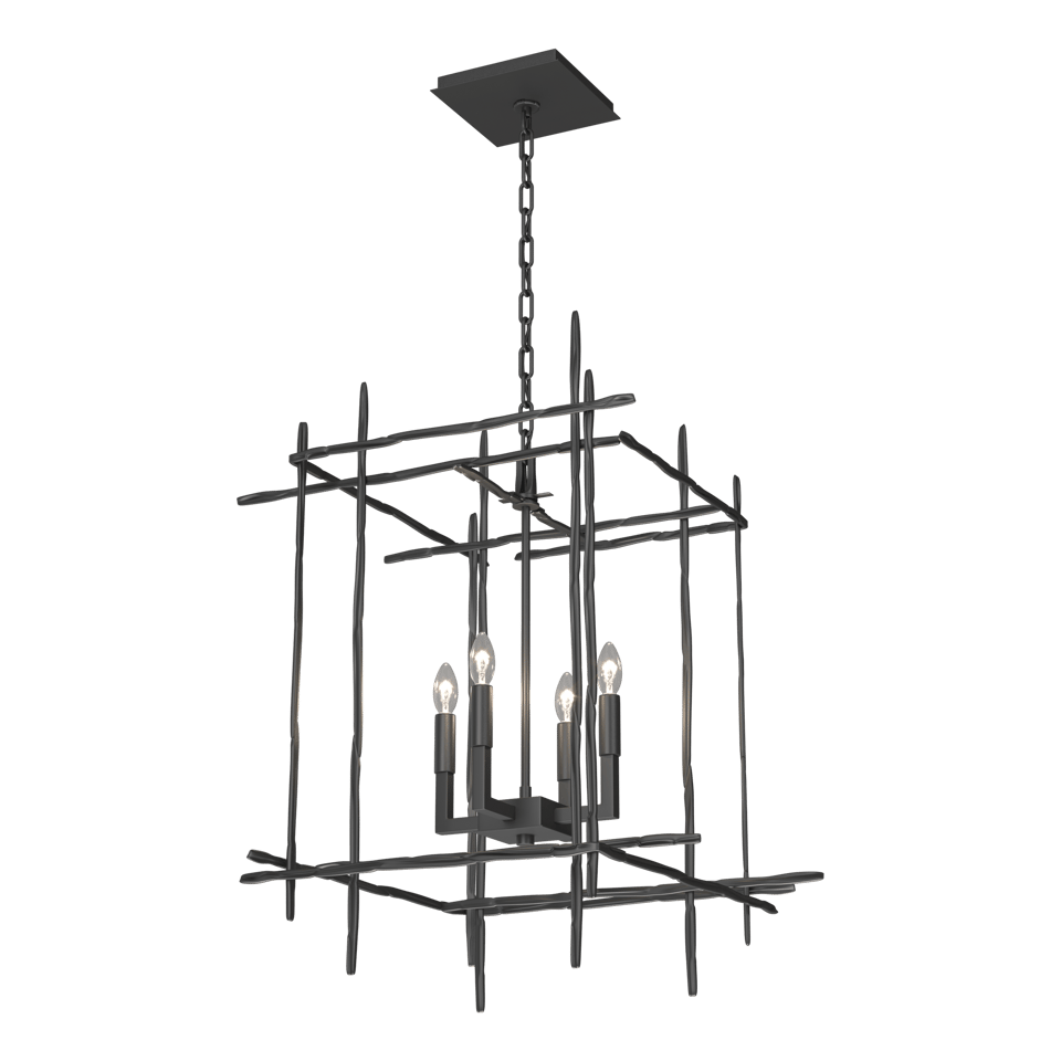 Tura 4-Light Medium Chandelier - Black by Hubbardton Forge