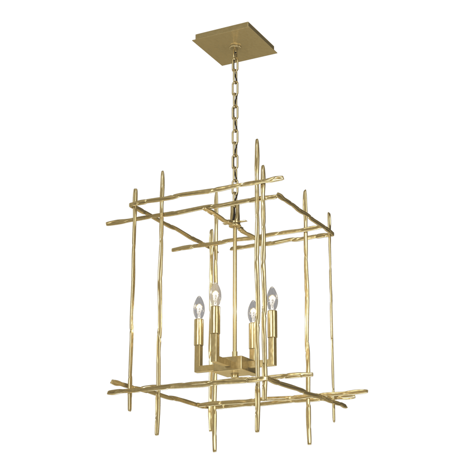 Tura 4-Light Medium Chandelier - Modern Brass by Hubbardton Forge