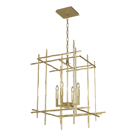 Tura 4-Light Medium Chandelier - Modern Brass by Hubbardton Forge