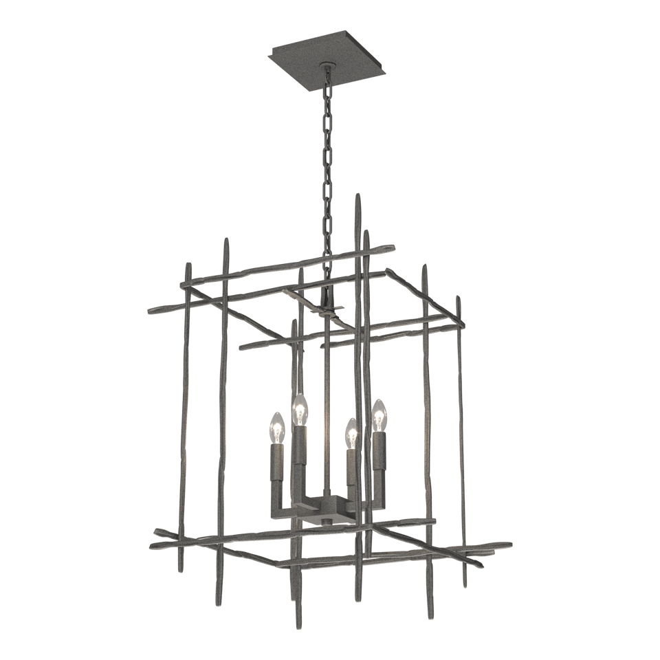 Tura 4-Light Medium Chandelier - Natural Iron by Hubbardton Forge