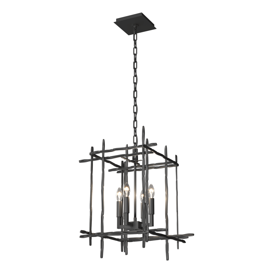 Tura 4-Light Small Chandelier - Black by Hubbardton Forge