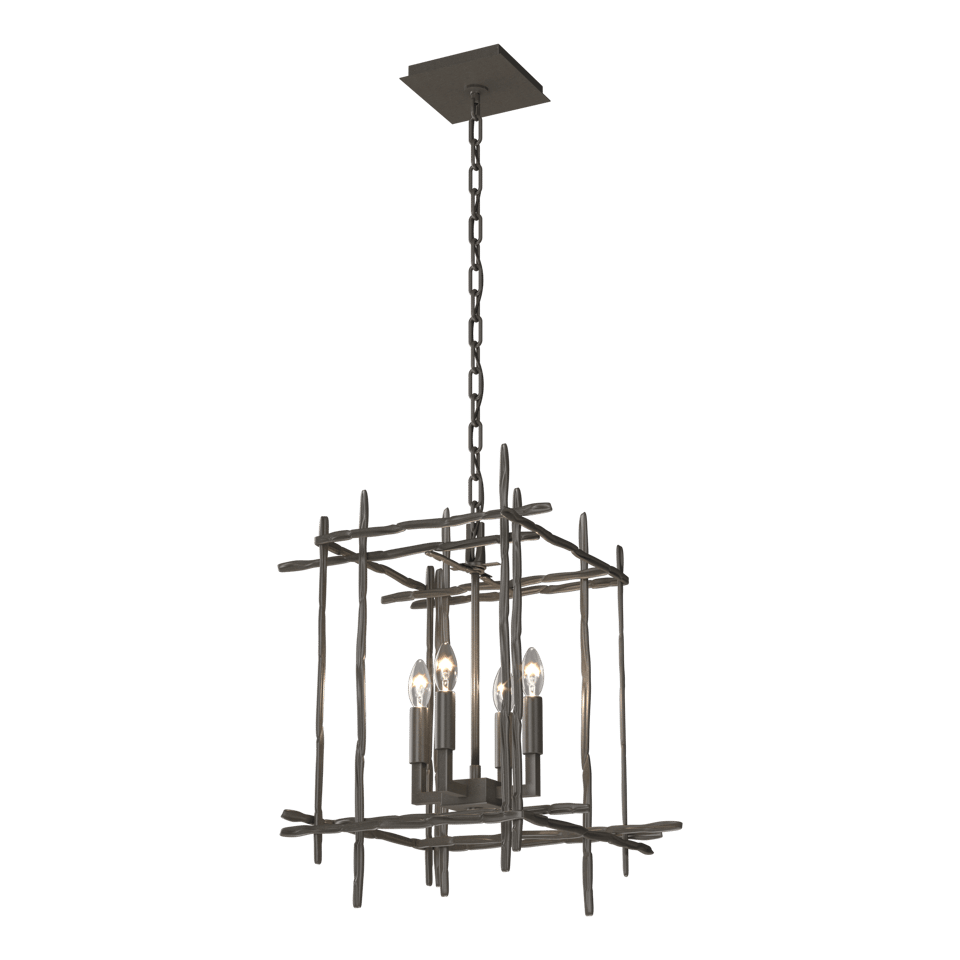 Tura 4-Light Small Chandelier - Dark Smoke by Hubbardton Forge