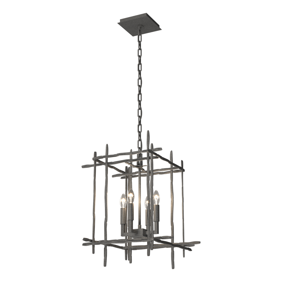 Tura 4-Light Small Chandelier - Natural Iron by Hubbardton Forge
