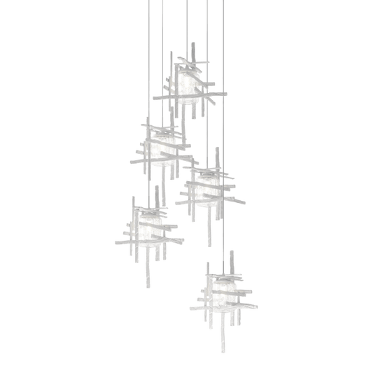 Tura 5-Light Seeded Glass Pendant - White by Hubbardton Forge