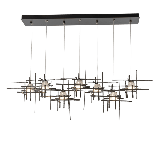 Tura 7-Light Frosted Glass Pendant - Dark Smoke by Hubbardton Forge