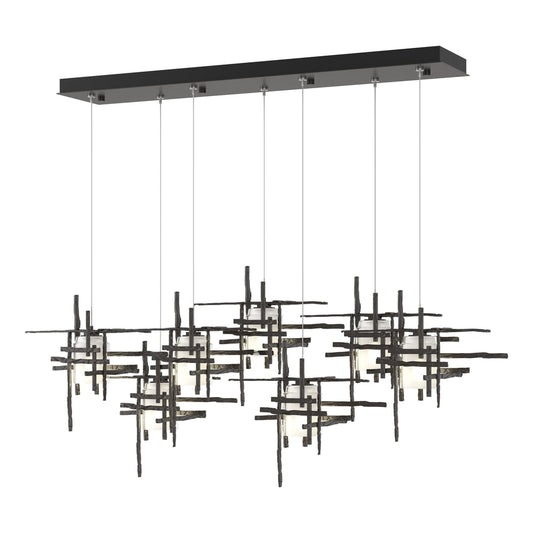 Tura 7-Light Frosted Glass Pendant - Oil Rubbed Bronze by Hubbardton Forge
