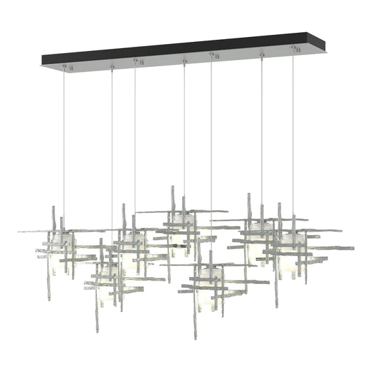 Tura 7-Light Frosted Glass Pendant - Vintage Platinum by Hubbardton Forge