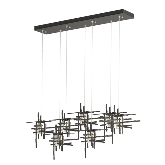 Tura 7-Light Seeded Glass Pendant - Black by Hubbardton Forge