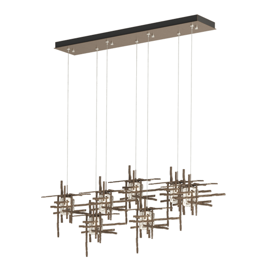 Tura 7-Light Seeded Glass Pendant - Bronze by Hubbardton Forge