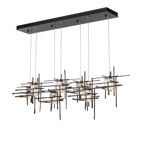 Tura 7-Light Seeded Glass Pendant - Dark Smoke by Hubbardton Forge
