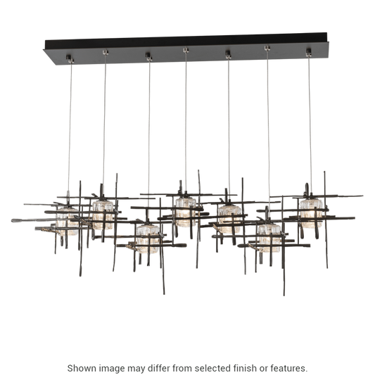 Tura 7-Light Seeded Glass Pendant - Ink by Hubbardton Forge
