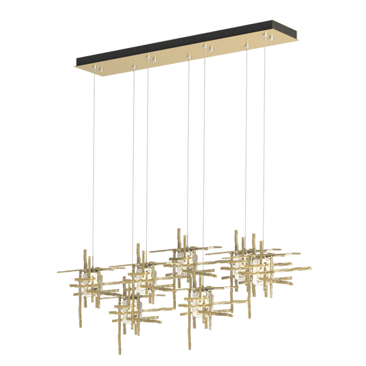Tura 7-Light Seeded Glass Pendant - Modern Brass by Hubbardton Forge