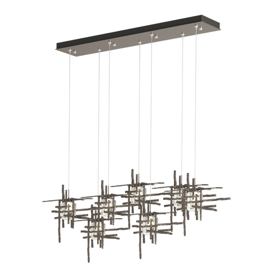 Tura 7-Light Seeded Glass Pendant - Oil Rubbed Bronze by Hubbardton Forge