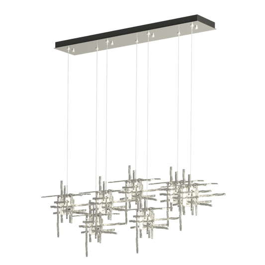 Tura 7-Light Seeded Glass Pendant - Sterling by Hubbardton Forge