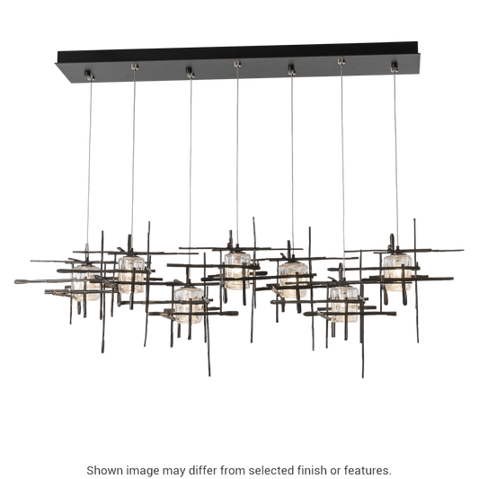 Tura 7-Light Seeded Glass Pendant - White by Hubbardton Forge