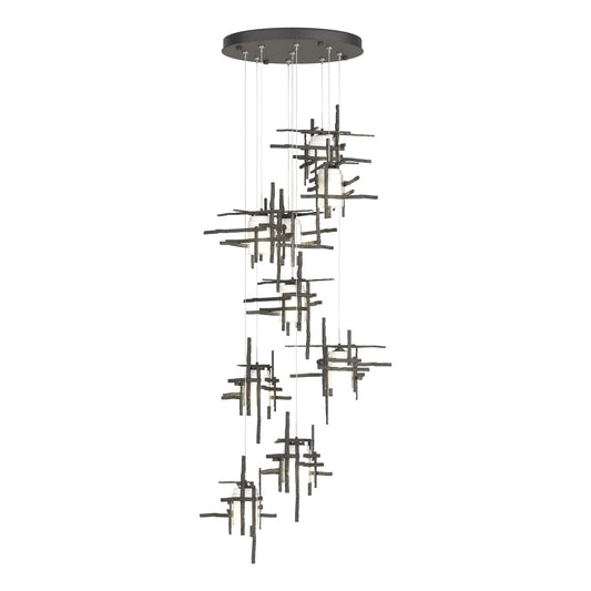 Tura 9-Light Frosted Glass Pendant - Natural Iron by Hubbardton Forge