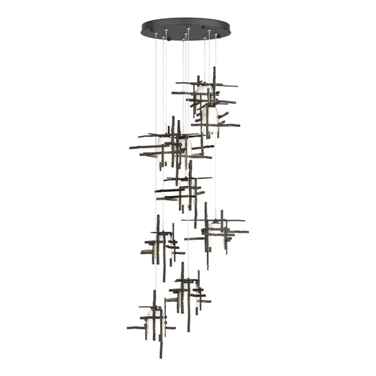 Tura 9-Light Frosted Glass Pendant - Oil Rubbed Bronze by Hubbardton Forge
