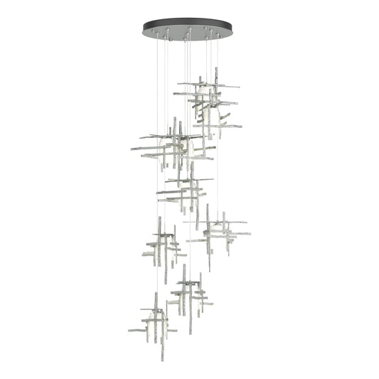 Tura 9-Light Frosted Glass Pendant - Vintage Platinum by Hubbardton Forge