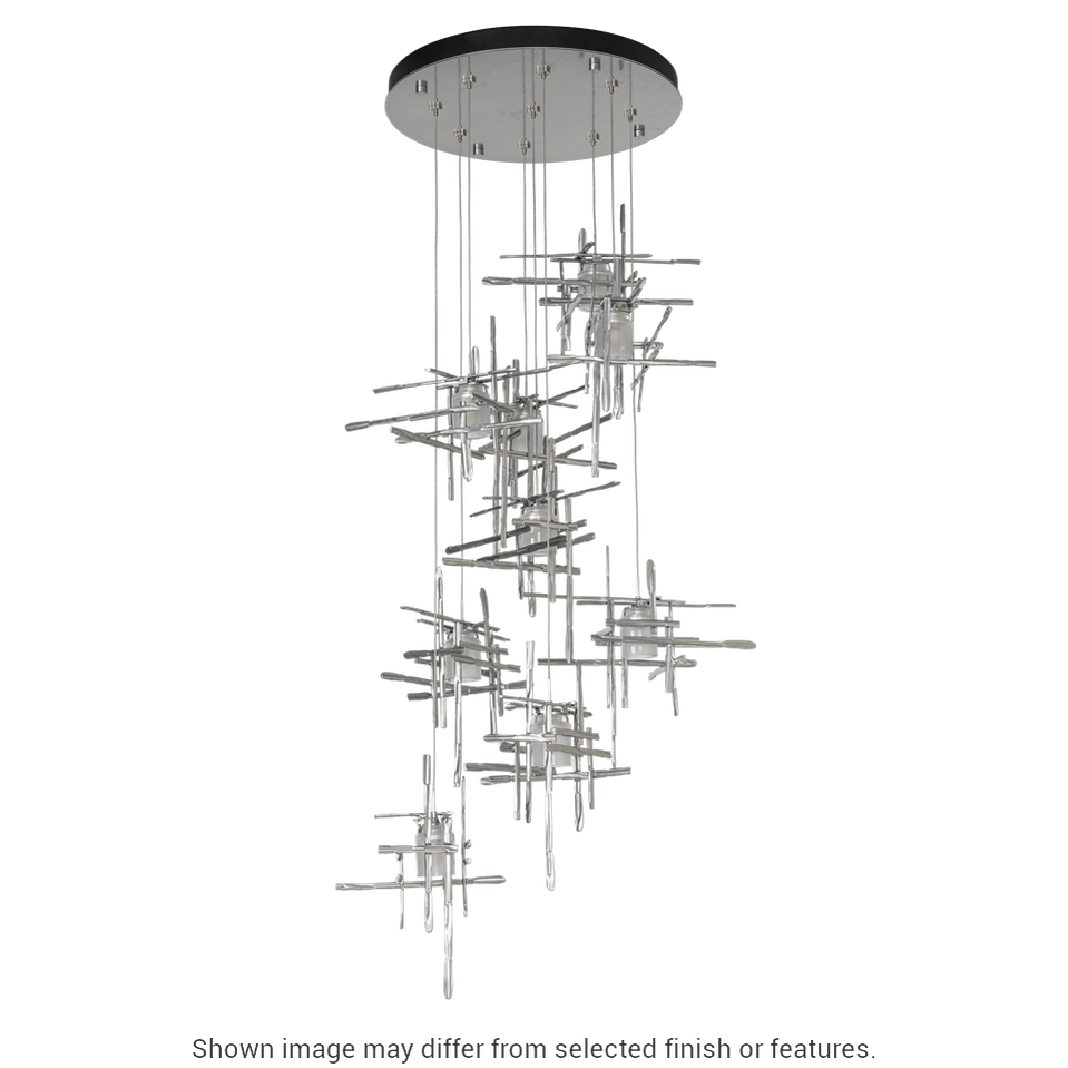 Tura 9-Light Frosted Glass Pendant - White by Hubbardton Forge