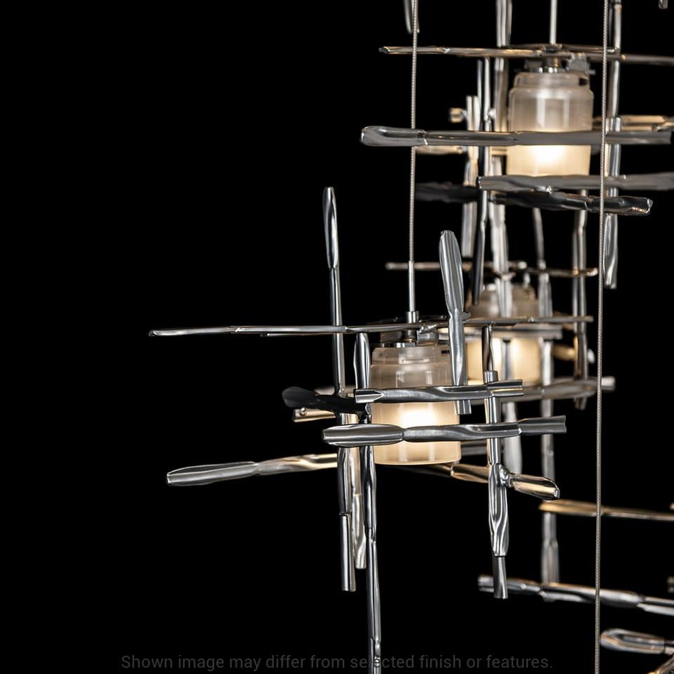 Tura 9-Light Frosted Glass Pendant - White by Hubbardton Forge