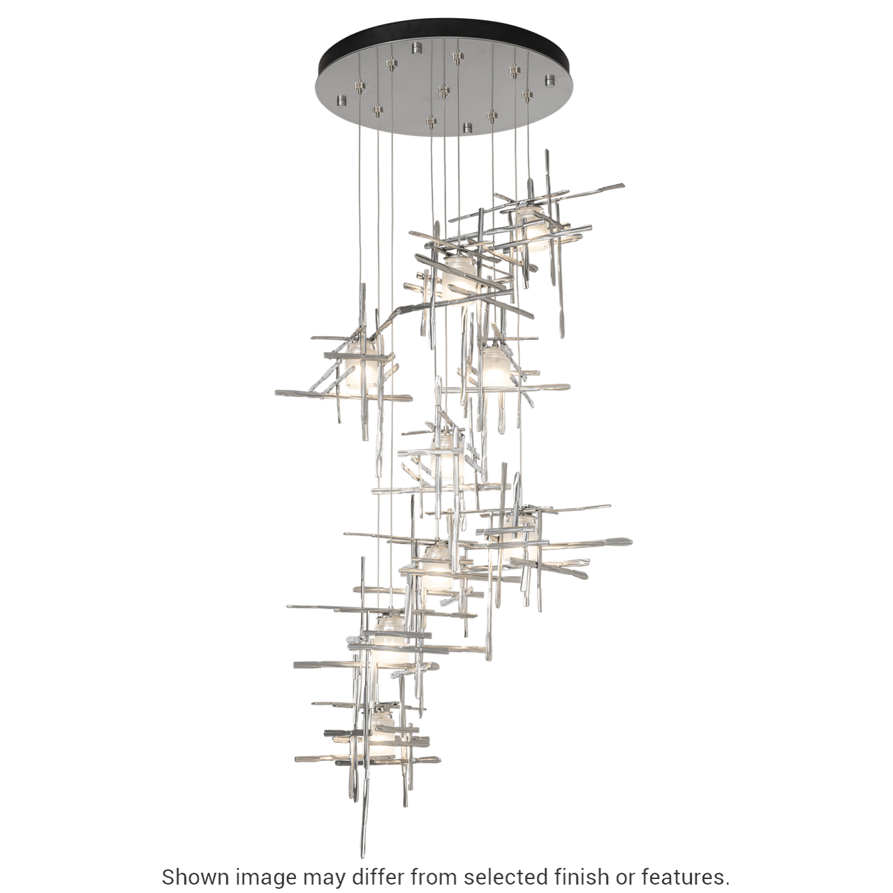 Tura 9-Light Frosted Glass Pendant - White by Hubbardton Forge