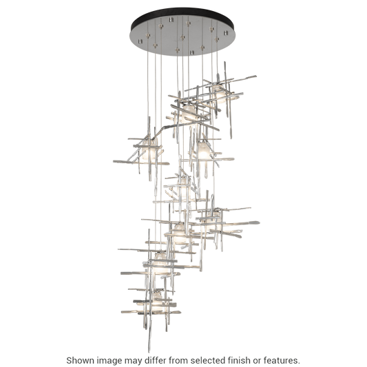 Tura 9-Light Frosted Glass Pendant - White by Hubbardton Forge