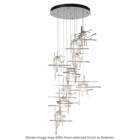 Tura 9-Light Seeded Glass Pendant - Ink by Hubbardton Forge
