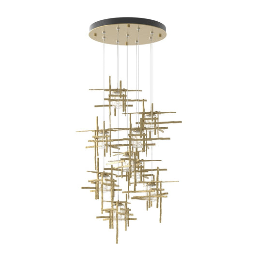 Tura 9-Light Seeded Glass Pendant - Modern Brass by Hubbardton Forge