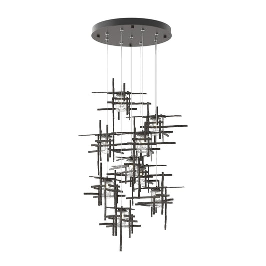 Tura 9-Light Seeded Glass Pendant - Oil Rubbed Bronze by Hubbardton Forge