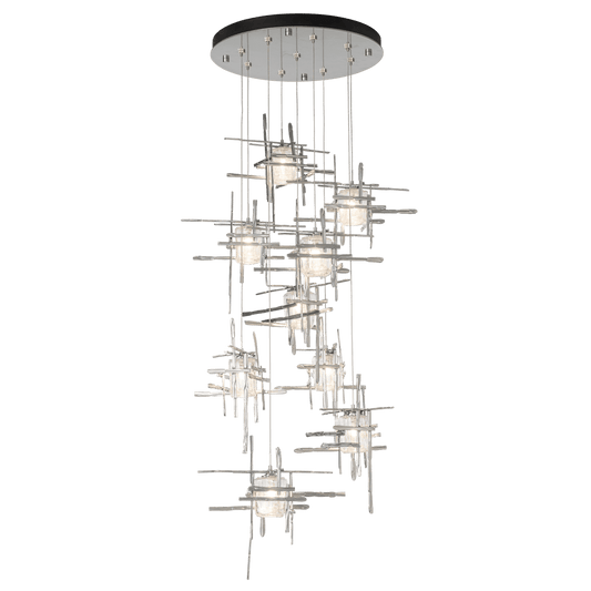 Tura 9-Light Seeded Glass Pendant - Sterling by Hubbardton Forge