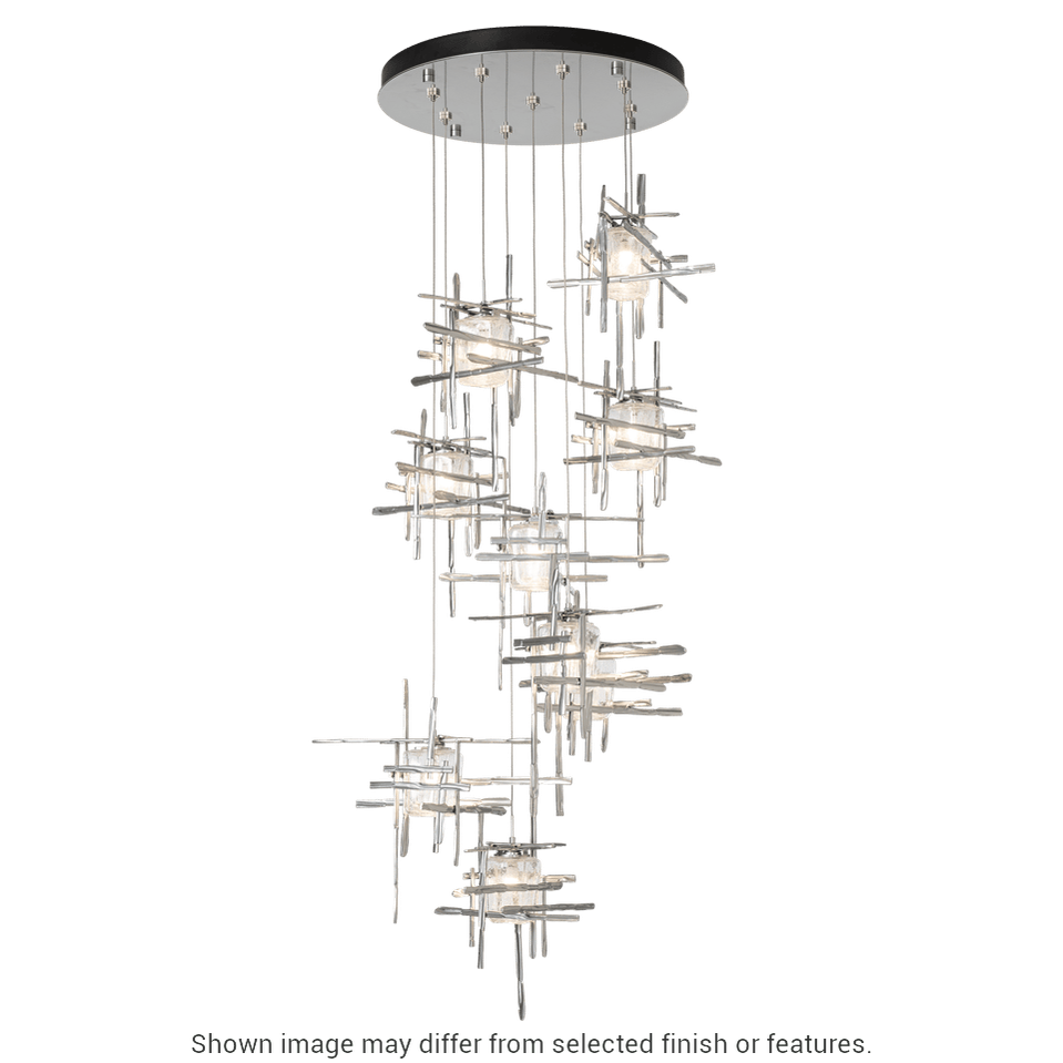Tura 9-Light Seeded Glass Pendant - White by Hubbardton Forge