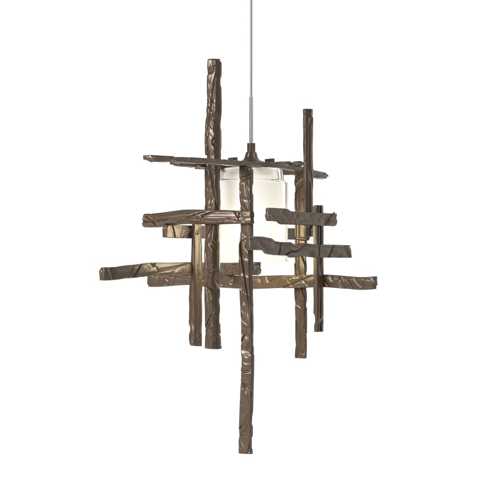 Tura Frosted Glass Low Voltage Mini Pendant - Bronze by Hubbardton Forge