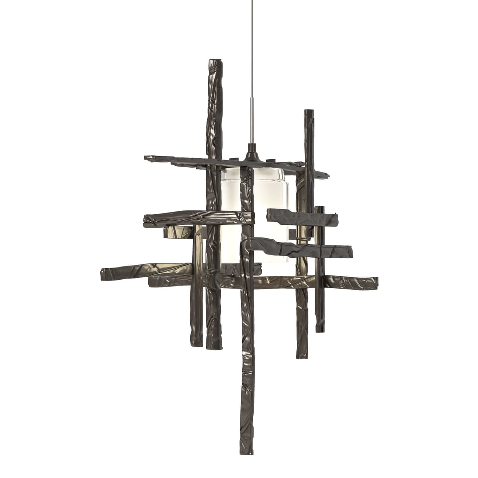 Tura Frosted Glass Low Voltage Mini Pendant - Oil Rubbed Bronze by Hubbardton Forge