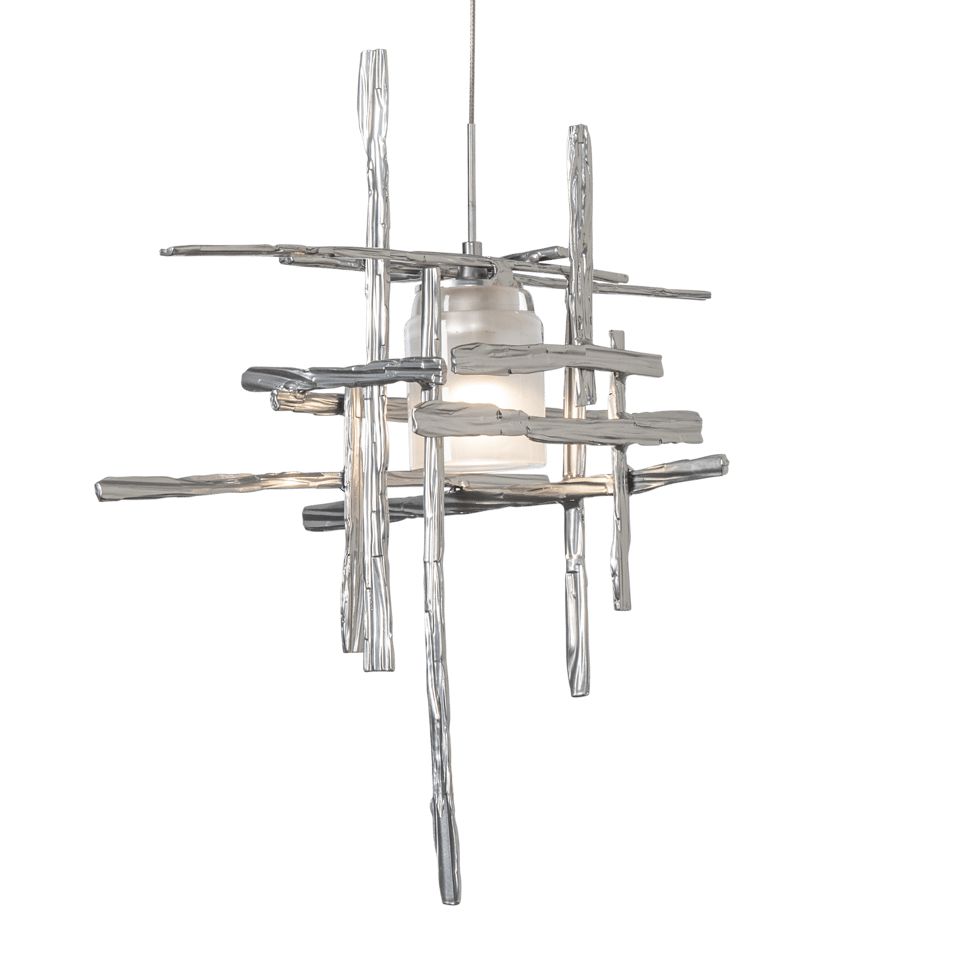 Tura Frosted Glass Low Voltage Mini Pendant - Sterling by Hubbardton Forge