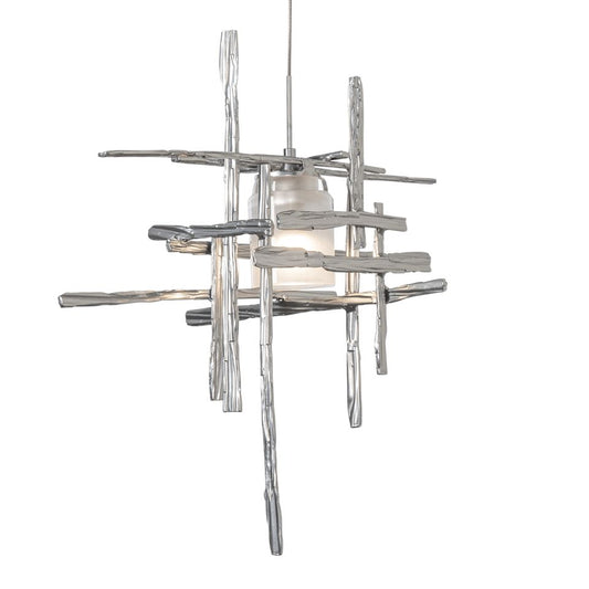 Tura Frosted Glass Low Voltage Mini Pendant - Sterling by Hubbardton Forge