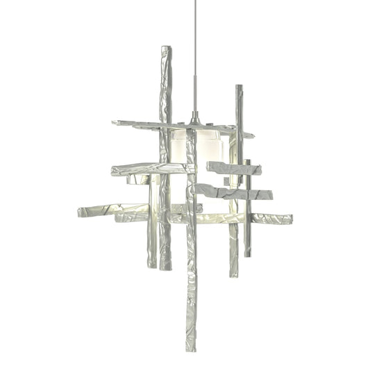 Tura Frosted Glass Low Voltage Mini Pendant - Vintage Platinum by Hubbardton Forge