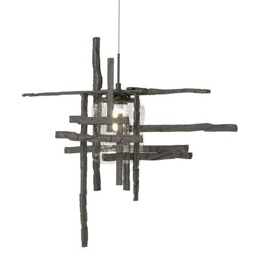 Tura Seeded Glass Low Voltage Mini Pendant - Natural Iron by Hubbardton Forge
