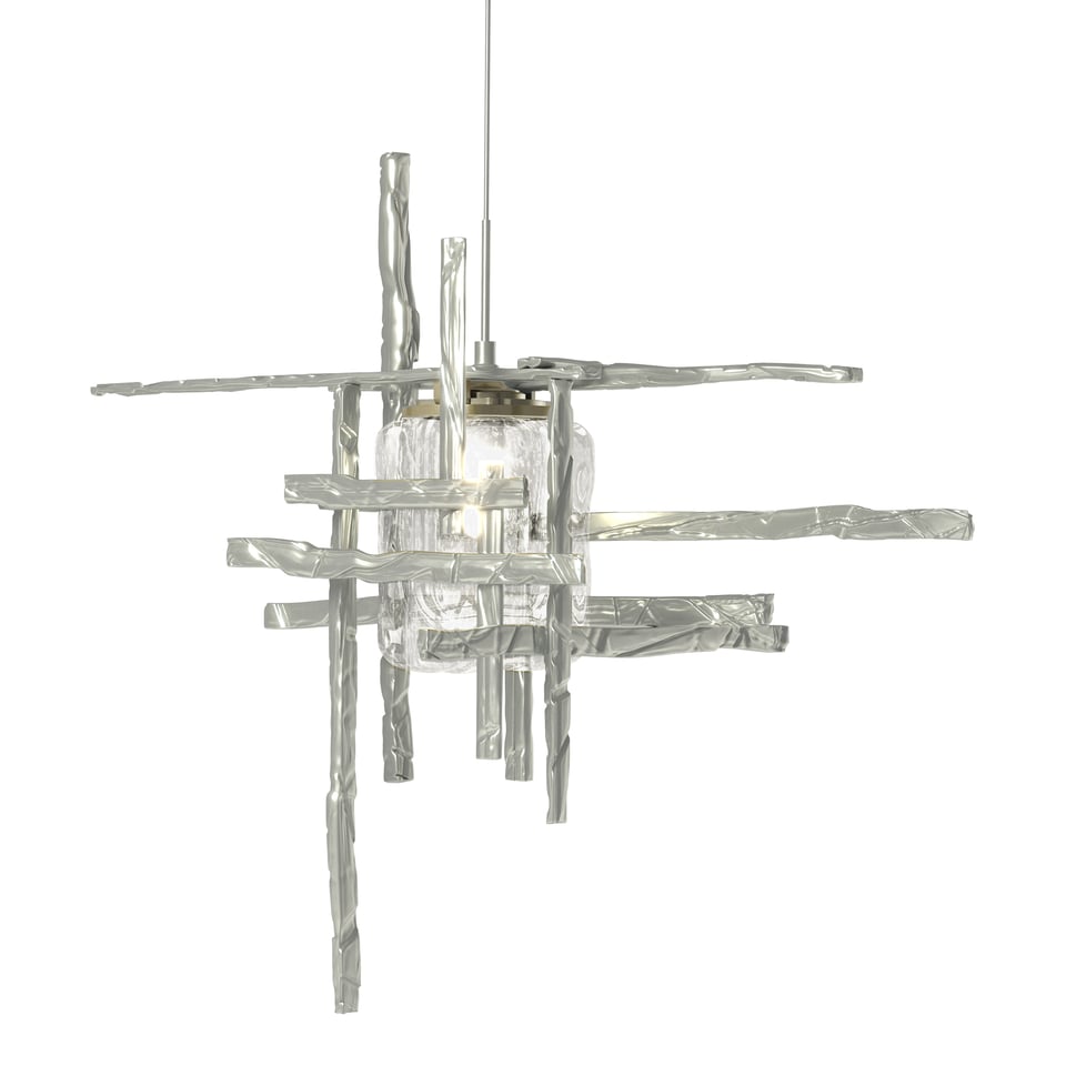 Tura Seeded Glass Low Voltage Mini Pendant - Vintage Platinum by Hubbardton Forge