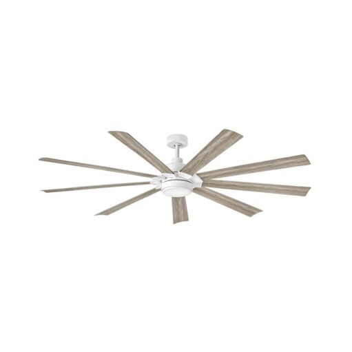 Turbine 80" LED Smart Fan - Chalk White - Weathered Wood Blades by Hinkley Lighting