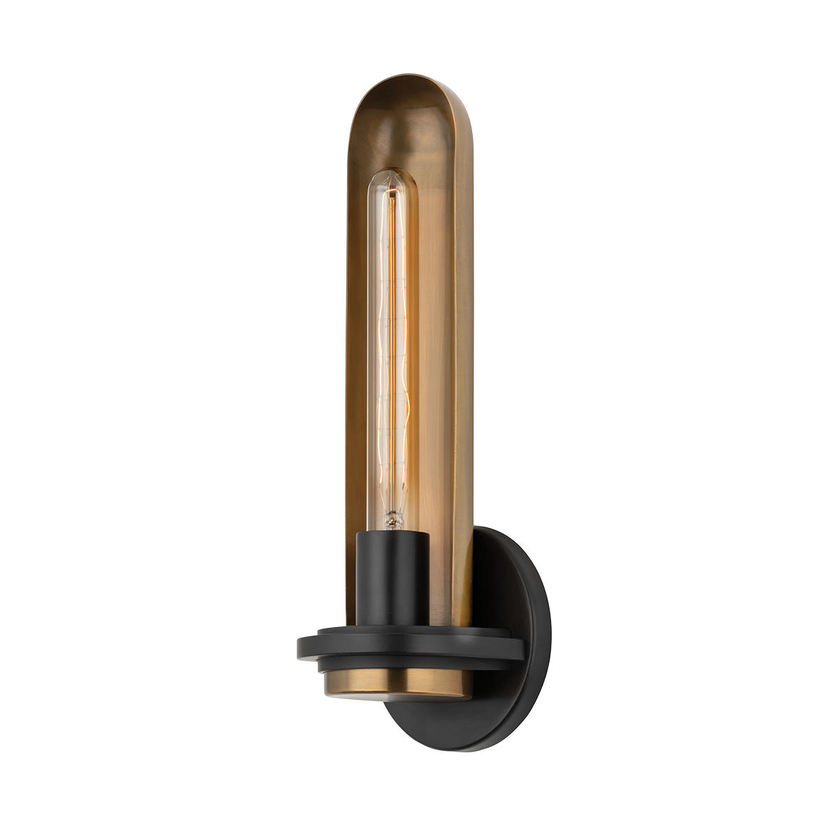 Tuscon Wall Sconce - 1-Light - Patina Brass - Troy Lighting B8616-PBR/SBK