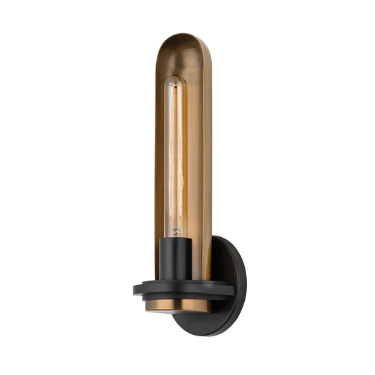 Tuscon Wall Sconce - 1-Light - Patina Brass - Troy Lighting B8616-PBR/SBK