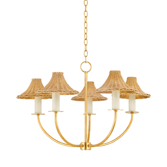 Twila Chandelier - 5-Light - Vintage Gold Leaf - Mitzi H868805-VGL