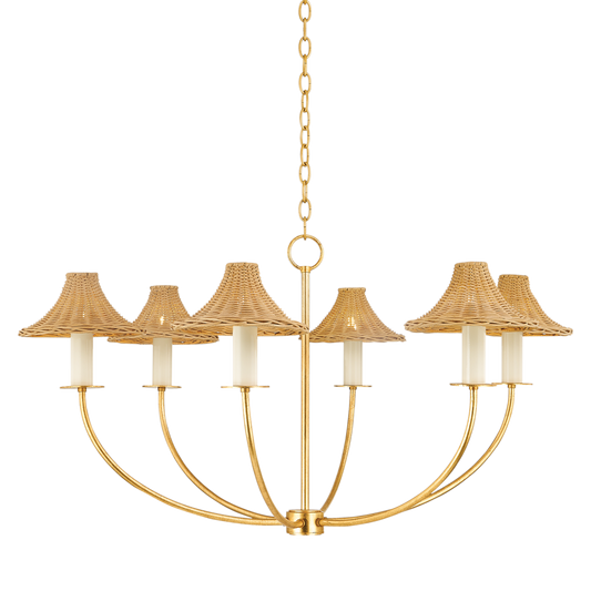 Twila Chandelier - 6-Light - Vintage Gold Leaf - Mitzi H868806-VGL