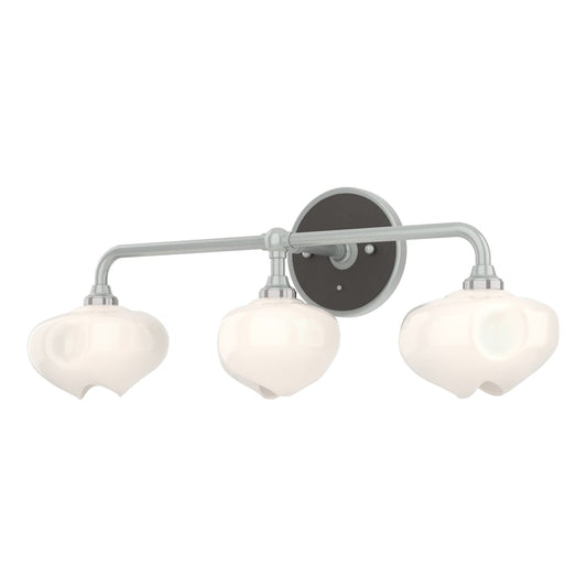Ume 3-Light Curved Arm Bath Sconce - Vintage Platinum - Oil Rubbed Bronze Accent by Hubbardton Forge