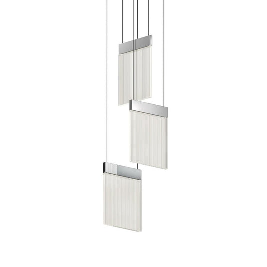 V-Panels 3-Light Pendant - Polished Chrome by SONNEMAN